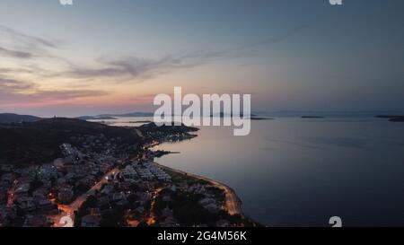 aerial Views from a small sea town urla izmir Stock Photo