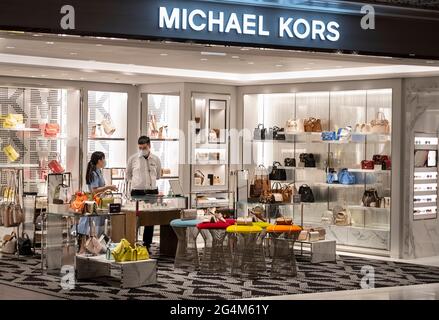 American clothing fashion store brand Michael Kors MK logo seen