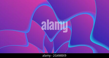 Abstract flourescent background, immitation of flowe petal in close up view, blue to pink gradient Stock Vector
