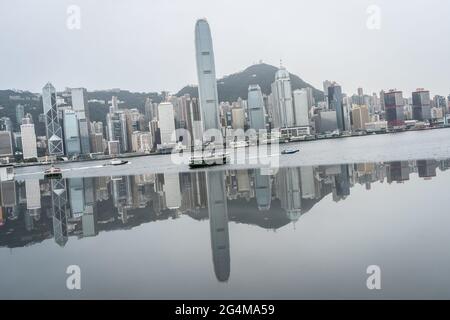 Hong Kong, China. 22nd June, 2021. City skyline at the Vitoria Harbour in Hong Kong. (Photo by Chan Long Hei/SOPA Images/Sipa USA) Credit: Sipa USA/Alamy Live News Stock Photo