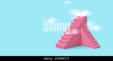 ladder to the cloud. Vector editable template Stock Vector