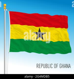 Ghana official national flag, african country, vector illustration Stock Vector