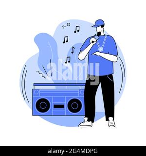 Hip-hop music abstract concept vector illustration. Stock Vector