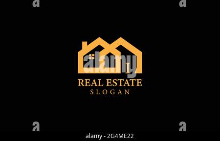 I alphabet letter icon logo of a home. Real estate house design for ...