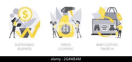 Environmentally friendly business abstract concept vector illustrations. Stock Vector