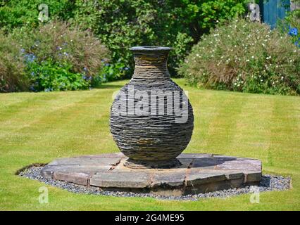 Outdoor sculpture by James Parker. The Walled Garden. Kailzie Gardens. Kilburn, Scottish Borders, United Kingdom, Europe. Stock Photo