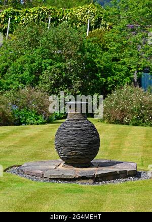 Outdoor sculpture by James Parker. The Walled Garden. Kailzie Gardens. Kilburn, Scottish Borders, United Kingdom, Europe. Stock Photo