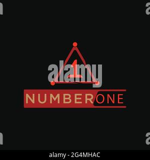 Number 1 logo with triangle symbol template design Stock Vector