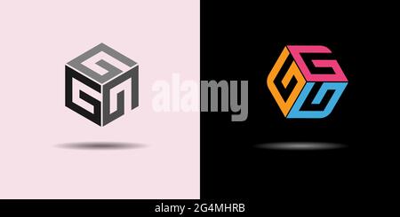set of vector isometric logo design concept Rotated Letter G.usable logo for company. business, personal ,web , application, industry Stock Vector