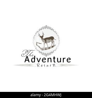Vintage Deer creative design logo Stock Vector