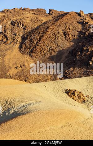 Volcanic landscapes at the Minas de San Jose, Las Canadas del Teide National Park, Tenerife, Canary Islands, Spain Stock Photo