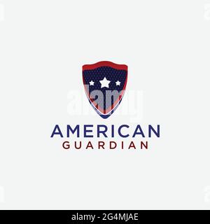 About American Flag Shield for independence day 4th of July Stock Vector