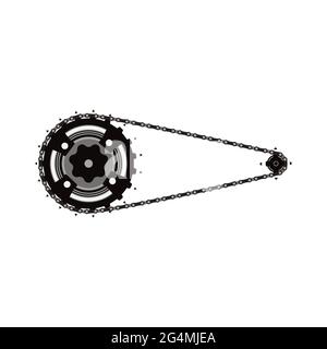 Vector black circle created from bike chain Stock Vector