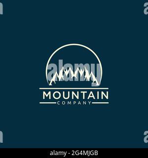 Simple Modern Mountain Landscape Logo Design Vector Stock Vector