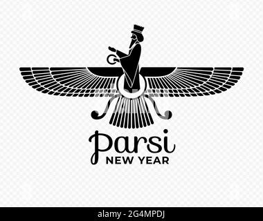 Parsi new year symbol vector. Zorostrian symbol illustration. Stock Photo