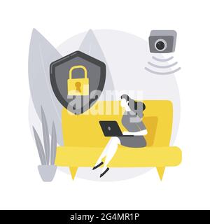 Indoor security system abstract concept vector illustration. Stock Vector