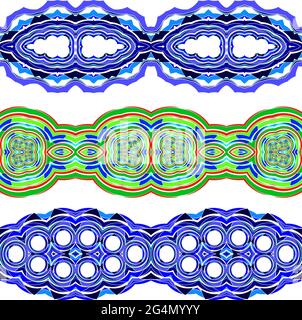 Set linear floral ornament, seamless pattern, EPS8 - vector graphics. Stock Vector