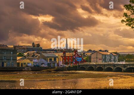 Irish Landscape. Arklow city, located on the coast of Irish Sea in co. Wicklow at evening. Ireland. Stock Photo