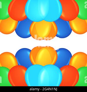 Color rubber flying cartoon balloons with string. Set isolated on white  ballons. Vector stock illustration. 13709677 Vector Art at Vecteezy