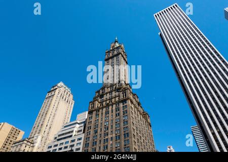 Sherry-Netherland Hotel and The General Motors Building on Fifth Avenue as seen from Central Park,  NYC Stock Photo