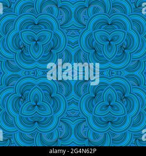 Flower elegant blue colors seamless ornament, EPS8 - vector graphics. Stock Vector