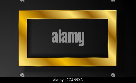 EPS10 Abstract background. Realistic picture frame. Abstract dark background with golden frame. Perfect for any use. Stock Vector