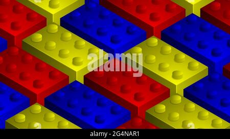 EPS10 Realistic abstract background consisting of multicolored toy bricks. Perfect for any use. Stock Vector