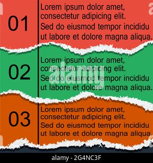 Modern infographics template torn paper style. Vector illustration ...