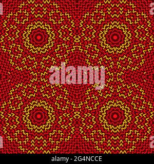 Elegant knitting seamless pattern red-yellow Chinese style, EPS8 - vector graphics. Stock Vector
