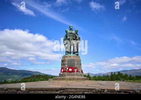 The Commando Memorial is a Category A listed monument in Lochaber, Scotland. Stock Photo