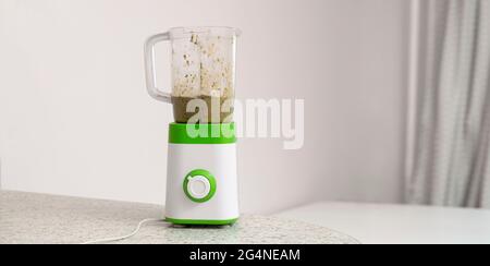 a simple abstract blender on the shelf table at home kitchen, making ...