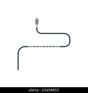 Wire cable technology icon connection line vector illustration. Power cable energy computer equipment electrical plug icon. Internet datum isolated wh Stock Vector