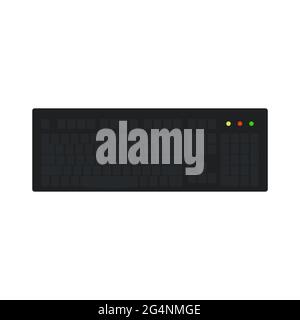 Computer keyboard technology vector illustration equipment with key and button. Office computer keyboard device tool PC. Electronic modern object keyp Stock Vector