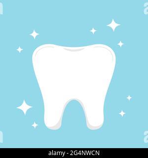 Tooth strong healthy with sparkle dental icon isolated Stock Vector