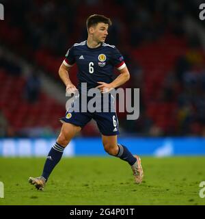 Hampden Park, Glasgow, UK. 22nd June, 2021. 2020 European Football Championships, Scotland versus Croatia; Kieran Tierney of Scotland Credit: Action Plus Sports/Alamy Live News Stock Photo