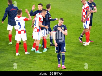 Scotland's Scott McTominay reacts after the final whistle during the UEFA Euro 2020 Group D match at Hampden Park, Glasgow. Picture date: Tuesday June 22, 2021. Stock Photo