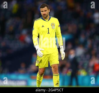 Hampden Park, Glasgow, UK. 22nd June, 2021. 2020 European Football Championships, Scotland versus Croatia; David Marshall of Scotland Credit: Action Plus Sports/Alamy Live News Stock Photo