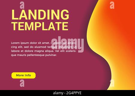 fluid style landing page template vector illustration Stock Vector