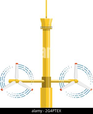 Tidal energy icon isolated on white background. Water turbine symbol in ...