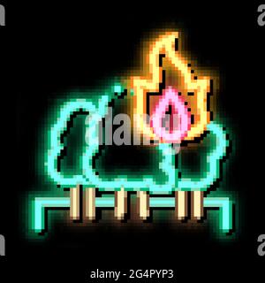 wildfire neon glow icon illustration Stock Vector