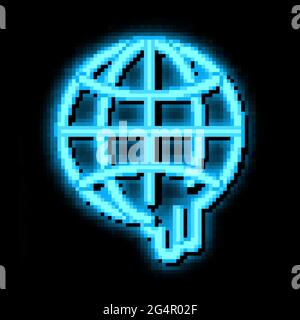 global warming neon glow icon illustration Stock Vector