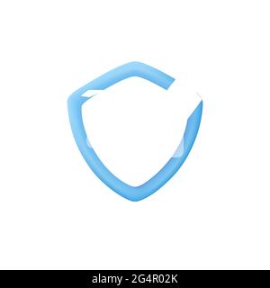Copywriting, writing icon. Shield with pencil. Creative writing and storytelling, education concept. Writing education concept. 3d vector illustration Stock Vector