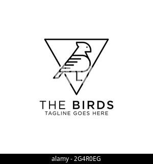 Birds pigeon line art logo design vector, best for pet or animal logo inspirations Stock Vector