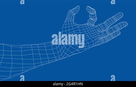 Hand hold some tiny or thin object. Vector Stock Vector