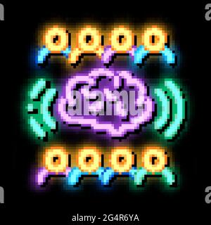 collective mind neon glow icon illustration Stock Vector
