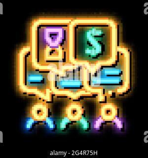 different values of people neon glow icon illustration Stock Vector