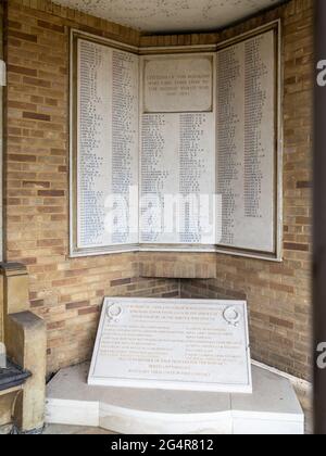 Roll of Honour for those that fell in the Second World War 1939-1945, Garden of Remembrance, Abington Square, Northampton, UK Stock Photo