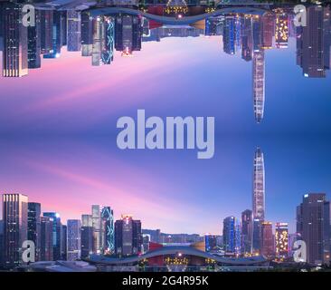 Shenzhen futian central district at night Stock Photo