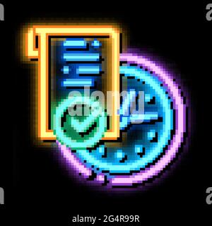 temporary document neon glow icon illustration Stock Vector