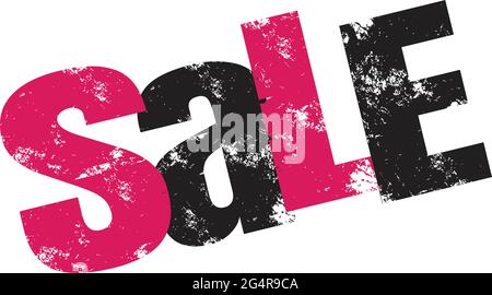 Sale! Distress typography font design. Concept of special promotion or retail discount. Vector illustration. Stock Vector